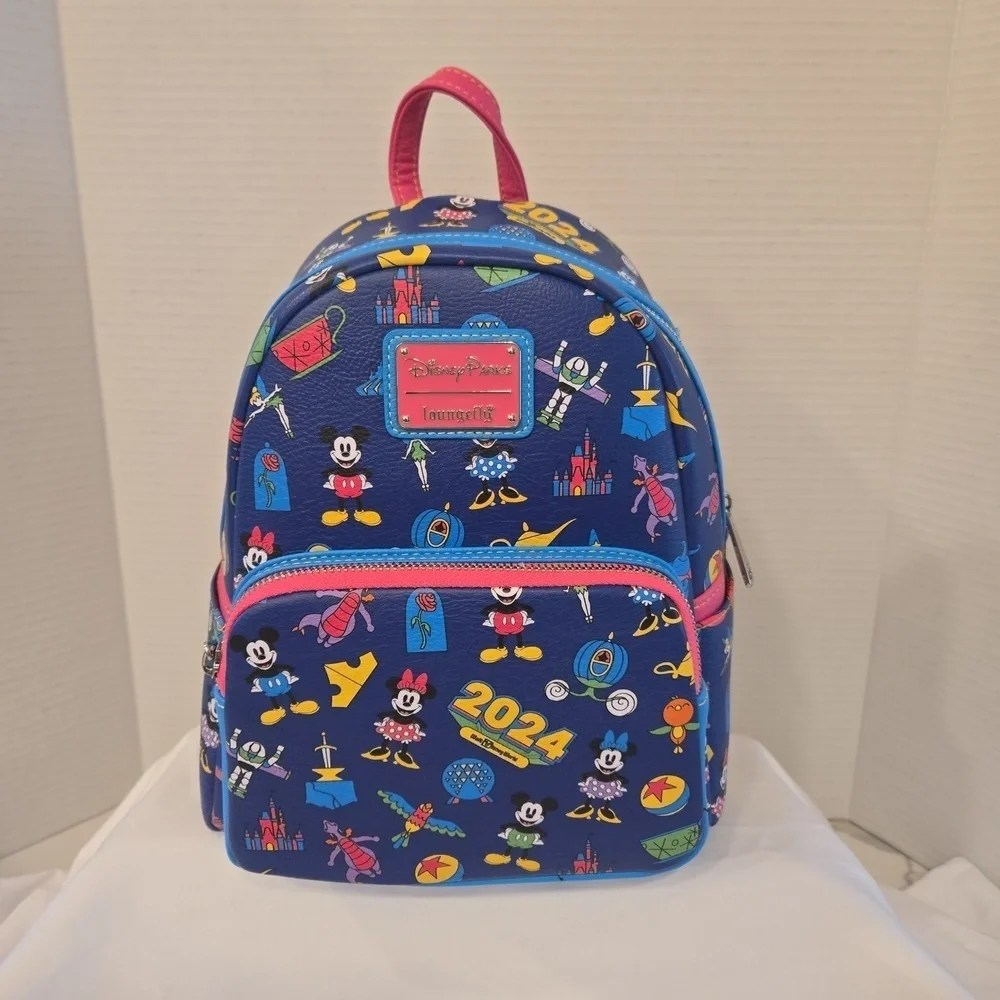 NWT 2024 Disney × Loungefly Mickey Minnie Figment 4 Parks Backpack